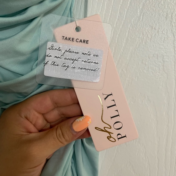 Oh Polly COWL HEARTED CROSS STRAP RUCHED MINI - Picture 3 of 5